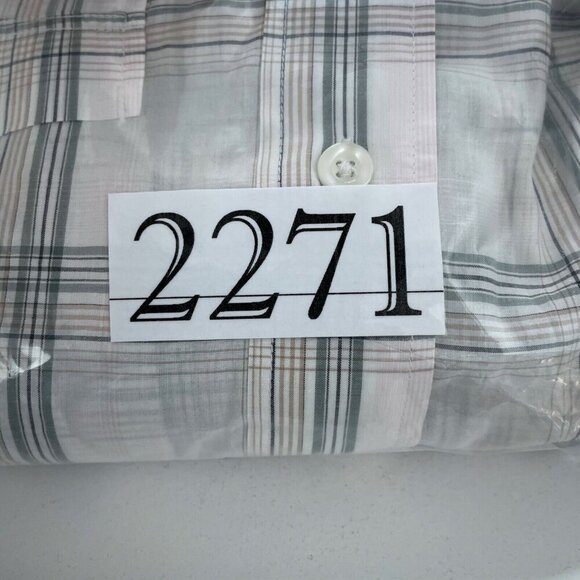 Boss Orange Mens Long-Sleeve Plaid Shirt L Cotton Green & White   2271 - Picture 8 of 9